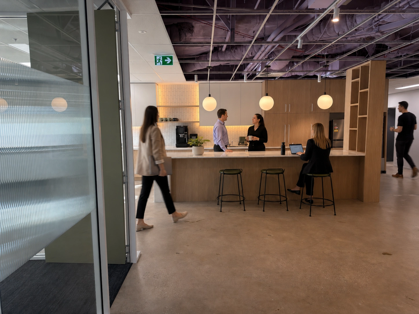 Corporate kitchen area at 100 King William Street Adelaide CBD