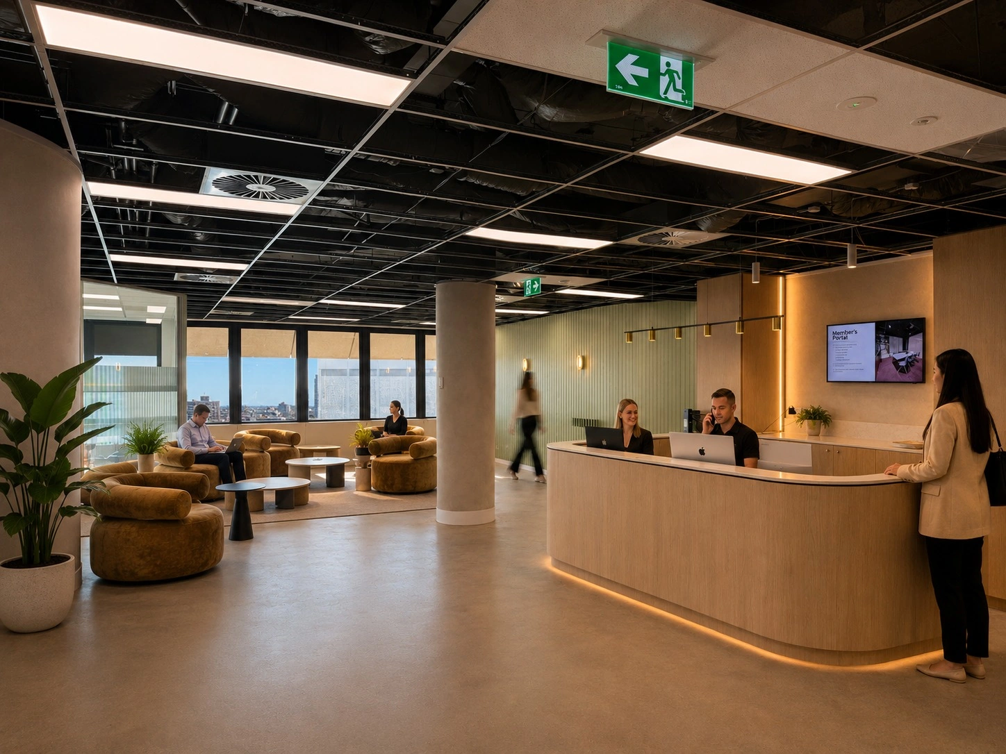 CorporateCubes.Co reception and lounge at 100 King William Street Adelaide