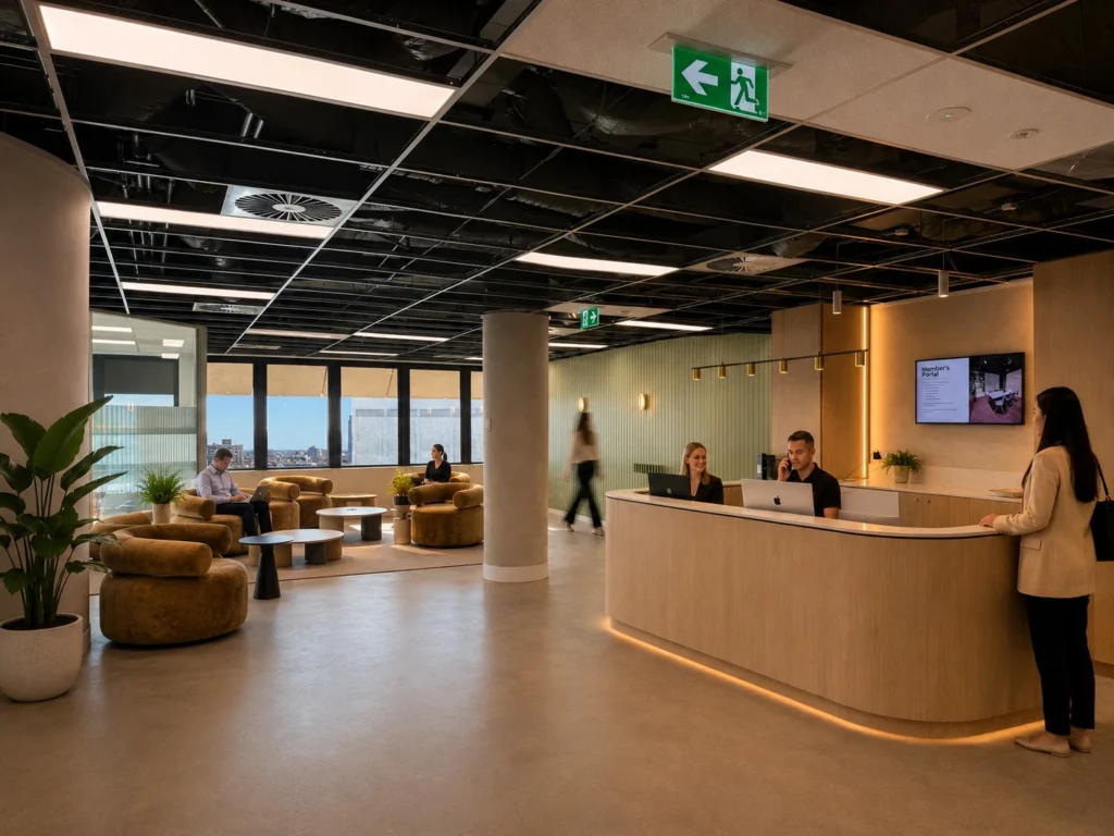Growing team collaborating in a CorporateCubes.Co coworking membership space