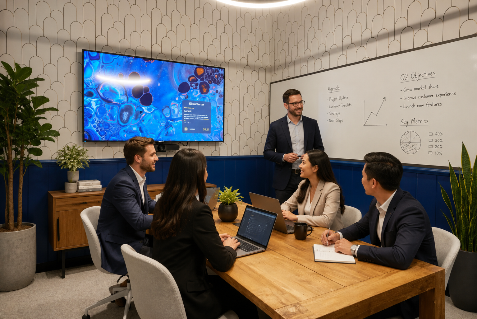 Professional team working inside a premium CorporateCubes.Co serviced office in Australia