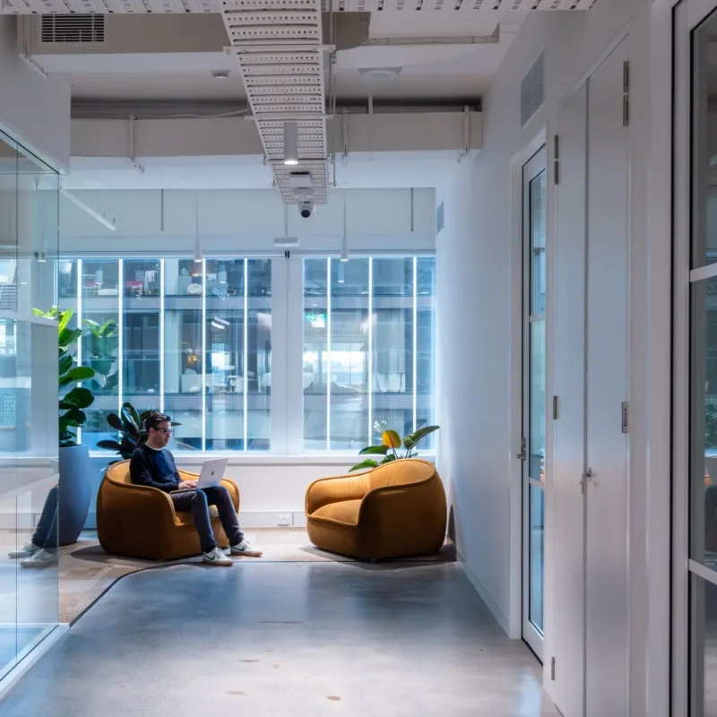 Professional services team meeting in a private office at CorporateCubes.Co