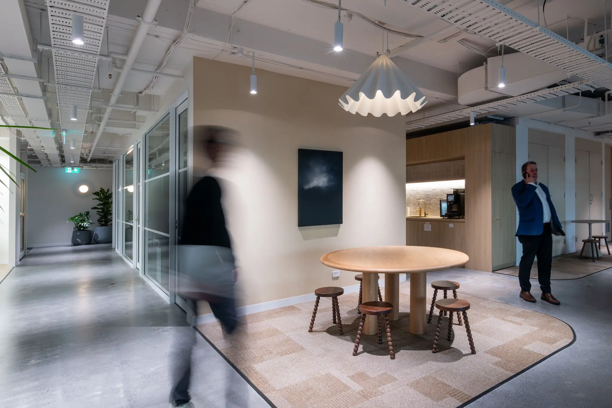 Creative agency office space with flexible collaboration, focus and client meeting zones