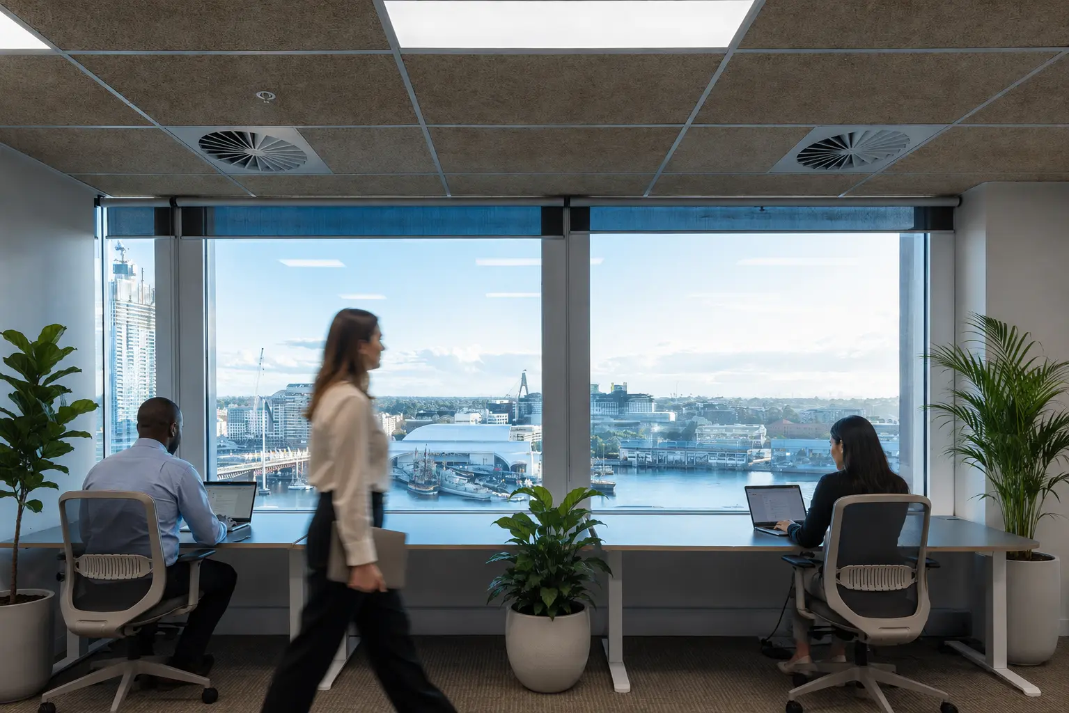 Professional services team collaborating in a private CorporateCubes.Co Team Room